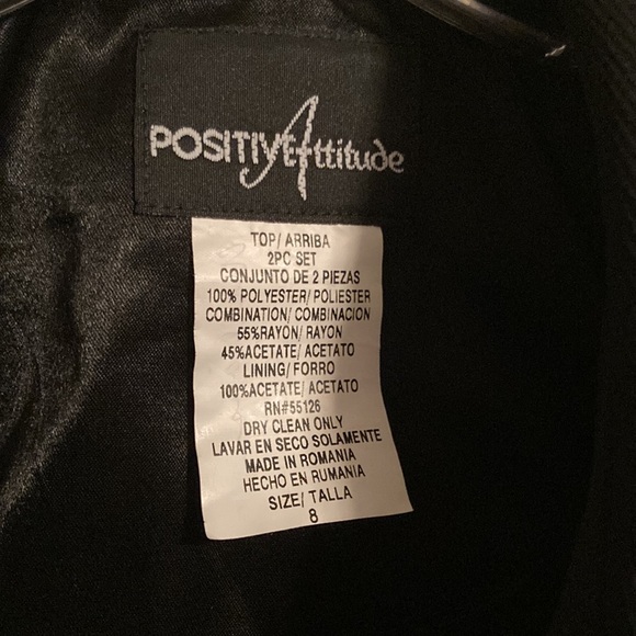 Positive Attitude Two Piece Black Women’s Fitted Suit Set (size 8) - Picture 5 of 12